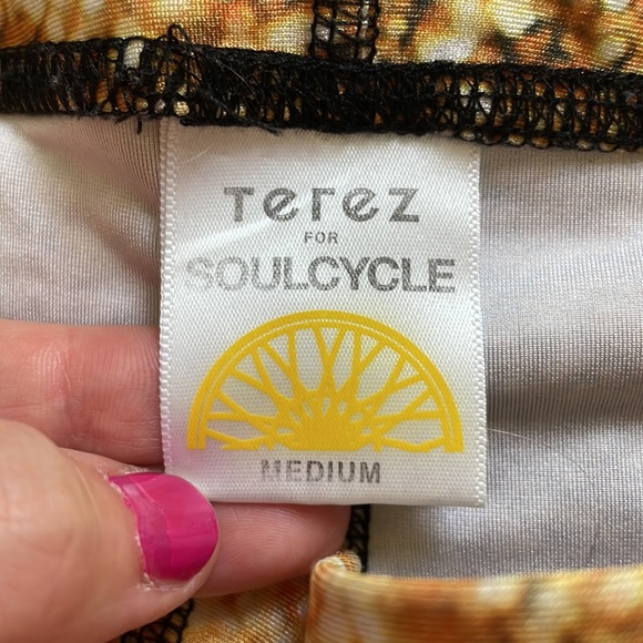 Terez Glitter Leggings Black Gold Medium soulcycle - Picture 6 of 6